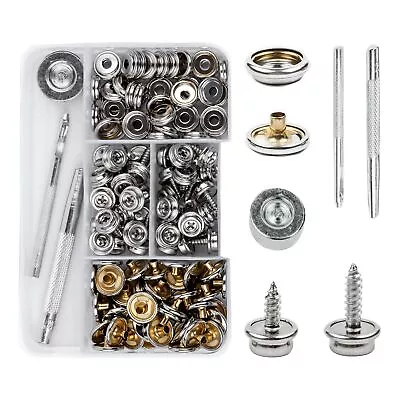 135PCS Snaps Button Marine Grade Canvas Snap Kit Stainless Steel Upholstery B • $19.61