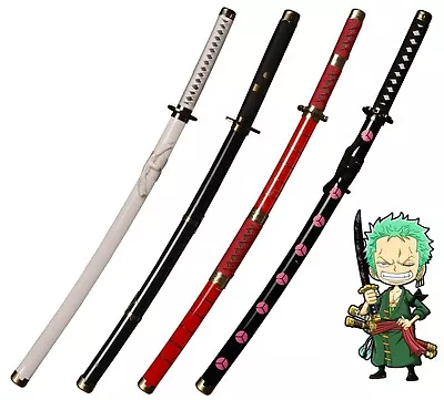 UK Seller One Piece Roronoa Zoro Cosplay Wooden Swords Replica Props 100cm • £39.99