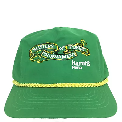 Vtg Harrahs Casino Masters Of Poker Tournament Cap Snapback Trucker Baseball Hat • $30.68