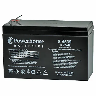 Powerhouse 12V 7Ah Sealed Lead Acid (SLA) Battery 6.3mm/F2 For NBN Alarm UPS • $32.50
