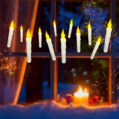 Floating Candles With Magic Wand Remote Control 12 Pcs Flameless Candles Hanging • $19.77