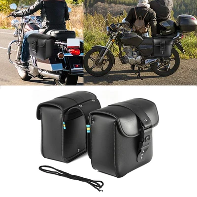$75.99 • Buy Side Bag PU Leather Saddle Bags For Yamaha V-star XVS 950 650 1100 1300 Classic