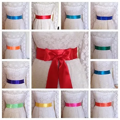 Plain Satin Fabric Replacement Sash Belt - Dressing Gown Dress Wrap Self Tie Bow • £4.49