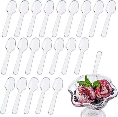 1000 PCS Mini Clear Tasting Spoons Plastic Sampling Spoons Pudding Taster Spoons • $20.45