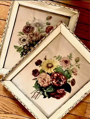 A Vintage Botanical Floral Prints Set Of 2 Cottage Style Art 9.5”x11.5”  • $33.27