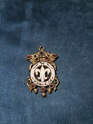 Vintage Collectible Fleur De Lis Heraldic Coat Of Arms Pendant • $40