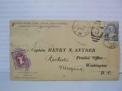 1888 Military Order Loyal Legion United States Cover Envelope W/Postage Due • $9.99