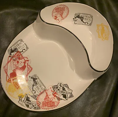 Disney Parks Mickey Mouse Ceramic Chip & Dip Latin American Countries Bowl • $24.99