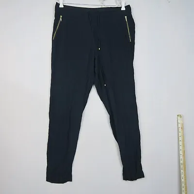 Sass & Bide Womens Jogger Pants 12(AU) Medium Black High Waist Viscose Rayon • $31.99