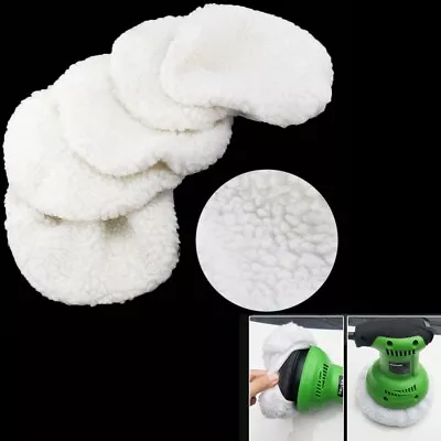 Soft Wool Polishing Bonnet Buffer Pads For 5-6  7-8  9-10 Inch Car Polisher 6Pcs • £5.89