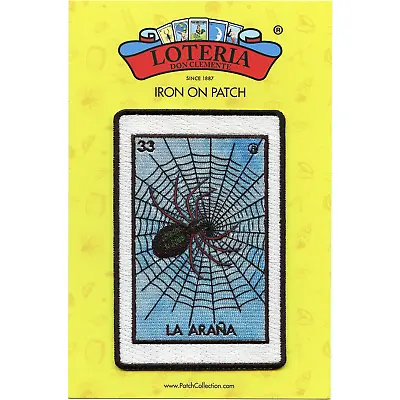 La Arana 33 Patch Spider Mexican Loteria Card Sublimated Embroidery Iron On • $10.99