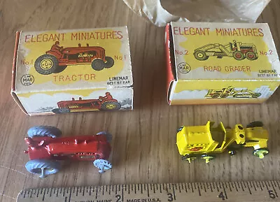 2 Vintage Line Mar Elegant Miniatures No1 Tractor No2 Road Grader Boxes Nice! • $29.95