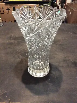£10 • Buy Cut Glass Crystal Vase 8 Inches High