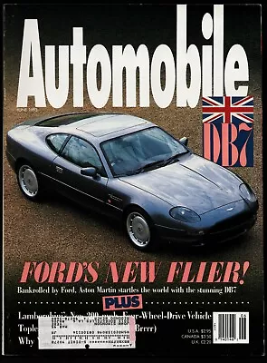 June 1993 Automobile Magazine Aston Martin Db7 Lamborghini Diablo Vt Saab 900 • $4