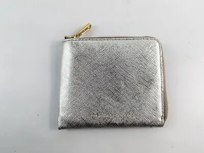 Marc By Marc Jacobs Silver Cow Leather Compact Purse 11cm X 10cm • £19.99