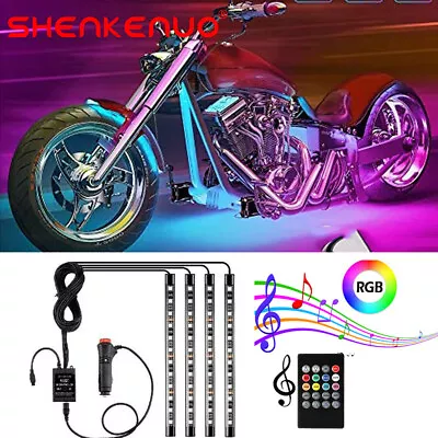4Pcs Motorcycle RGB LED Neon Under Glow Lights Strip Kit For BMW Honda Suzuki US • $19.43