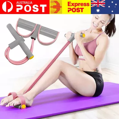 Resistance Bands With Handles Yoga Pull Rope Elastic Fitness Exercise Tube Band • $11.90