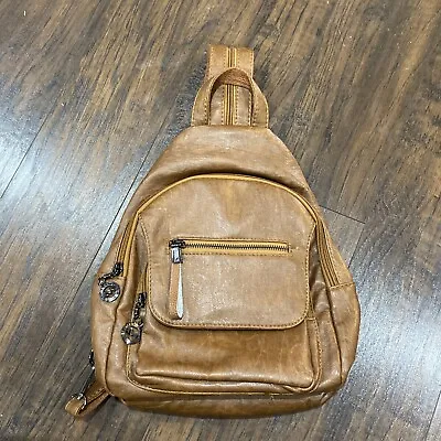 Mei Ya Shi Dun Sling Backpack Bag Brown Lots Of Pockets • $24.99