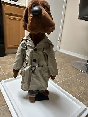 Vintage Dakin McGruff The Crime Dog Puppet Plush Detective 11  Trench Coat 1986 • $60