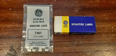GE 7387 Miniature 28vdc/1w T1.75 Indicator Bulbs Box Of 10 • $15