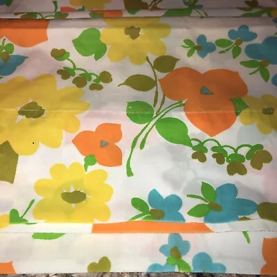 Vtg Percale JC Pennys Pillowcases Flower Power Retro 1960s 70s • $7.50