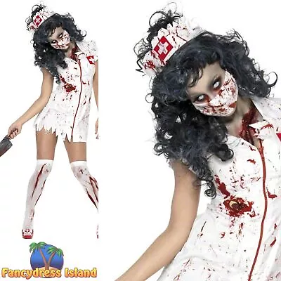 Smiffys Zombie Nurse Uniform Halloween Adults Fancy Dress Costume • £30.69