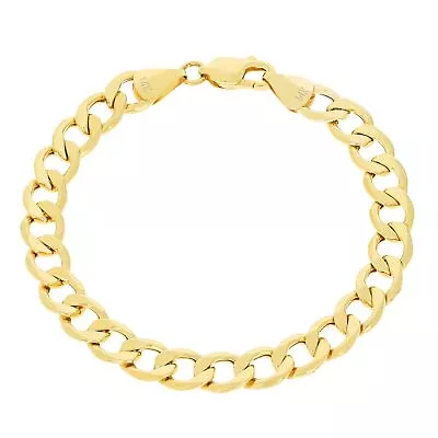 14K Yellow Gold 7.5mm Italian Curb Cuban Link Chain Bracelet Mens Women 7  8  9  • $479.98