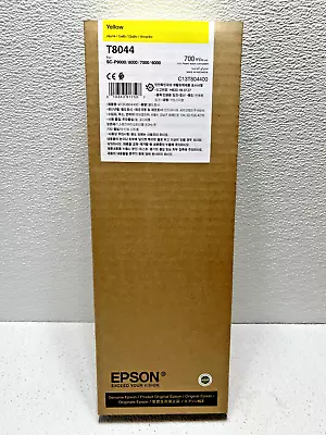 Epson Yellow Ink T8044 Genuine 700ML ** SHIPS OVERBOXED ** Date: March 2025 • $169.95