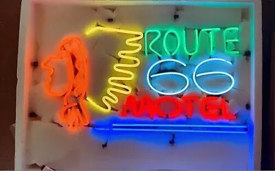 Route 66 Motel Indian Neon Sign Home Bar Motol Pub Room Wall Decor 19x15 • $141