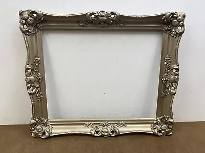 Antique Picture Frame Silver Wood Vintage Ornate Gesso Wall Art FITS 16 X 20 • $49.99