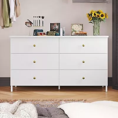 3-Tier Bedroom Storage Dresser Chest 6 Drawer Cabinet Wood Furniture Living Room • $169.99