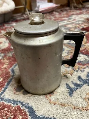 Vintage Aluminum Coffee Pot Stove Percolator Camping Rustic Maker Old 9 Cup • $18