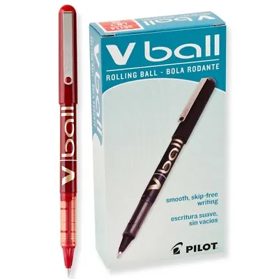 35114 Pilot VBall Stick Rolling Ball Pen Red Ink Fine 0.7mm Pack Of 24 • $44.71