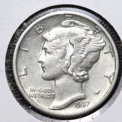 1937-D Mercury Silver Dime CHOICE AU+/UNC E266 KH • $20