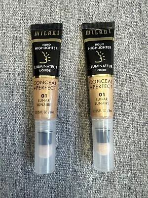 Lot Of 2 - Milani Conceal & Perfect Liquid Highlighter 0.2 Oz Each - 01 Lunar • $11.99