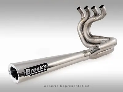 Brocks TiWinder Polished Full Exhaust 18  Muffler Street Baffle GSX-R1000 07-08 • $2374.05