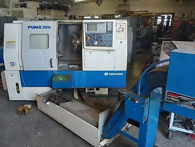 Daewoo Doosan Puma 200c Cnc Lathe W/ 8-3/4  Chuck + Chip Conveyer & Parts Catchr • $17999.99