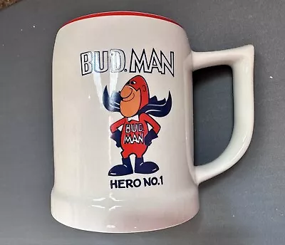 1970-1980 Vintage Budweiser Bud Man Hero No. 1 Beer Stein Mug Incentives Corp • $58.58