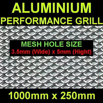 Silver Mesh Grill Aluminium Alloy Car Bumper Vent Metal Rhombic Grille Net 35x5 • £12.96