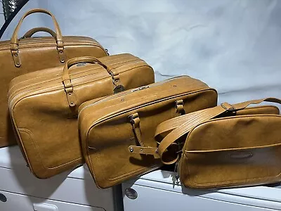 Vintage Samsonite Scandia 4 Piece Luggage Set Nice Soft Leather Feel.   L👀k • $155