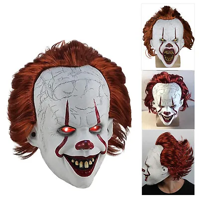 Clown Mask Prop Halloween Scary Joker Horror Stephen King's It Cosplay Latex • $16.91