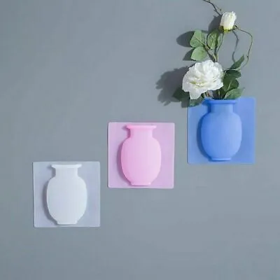 £3.68 • Buy Hot Magic Silicone Bottle Sticker Vase For Glass Wall Flower Pots Decor Reusable
