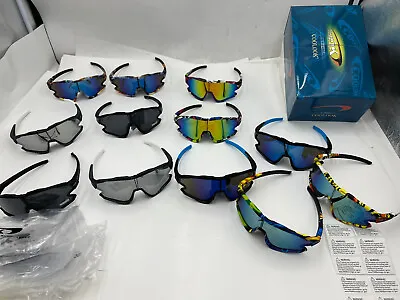 (12 Pairs) Coolook Sport Sunglasses Wrap Around Assorted Metal Frame SHIPS FAST • $34.55