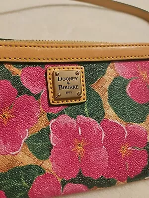 Dooney & Bourke White/Pink Floral Wristlet Wallet Clutch Purse • $25