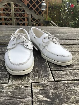 Docksides By Sebago The Trusted Deck Shoe -White Leather  9 U.K. • £25