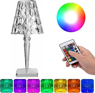 £9.89 • Buy LED Crystal Table Lamp Diamond Night Light Touch Atmosphere Bedside New