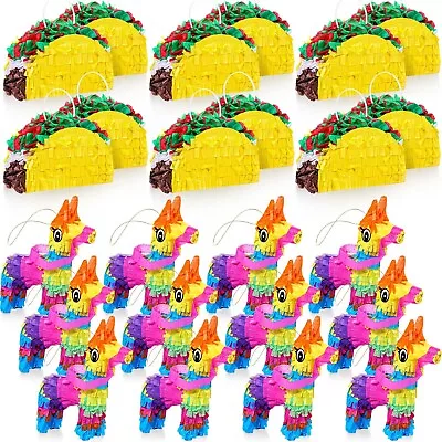 24 Pcs Mini Pinatas Bulk 12 Pcs Mini Donkey Pinata And 12 Pcs Mini Taco Pina... • $119.58