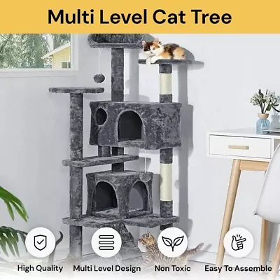Cat Tree Scratching Post Scratcher Pole Toys Condo House Furniture Multi Level • $84.99