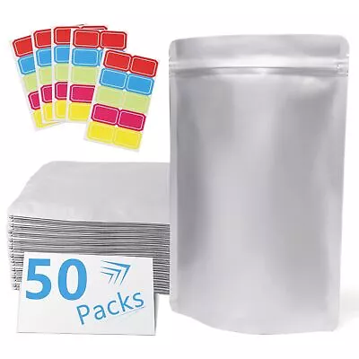 50 Pack Extra Thick 9.4 Mil 10''x14 -1 Gallon Mylar Bags For Long-term Food S... • $34.55