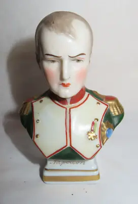 Antique 1800s German Porcelain Napoleon Bust Figurine With Gold Anchor Backstamp • £84.32